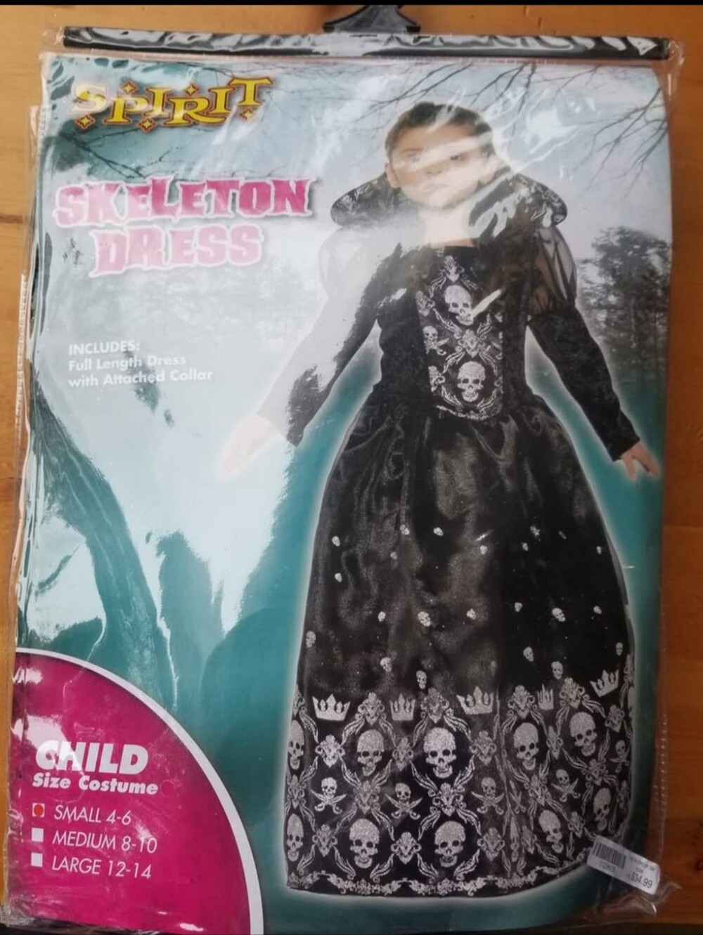 Spirit Black Skeleton Dress Costume for Kids